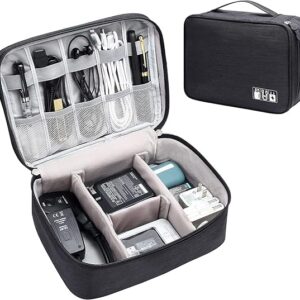 SaleOn Cable Organizer Case Bag – Electronics Accessories Travel Gadget & Hard Disk Bag – Water-Resistant Portable Storage, Sleek Black (6-Month Warranty)