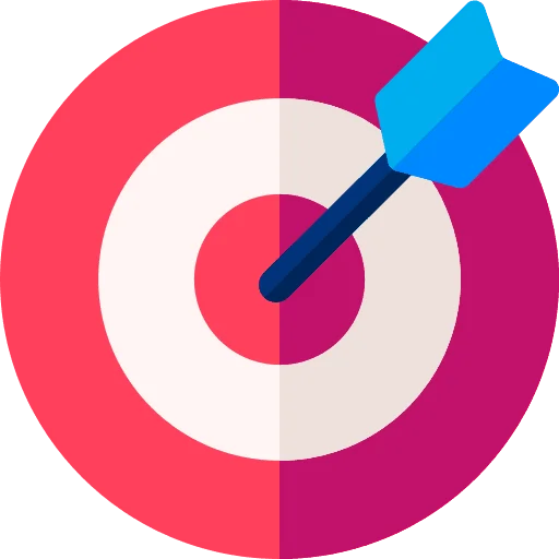 Bullseye target with arrow hitting the center, representing goal achievement, accuracy, and success.