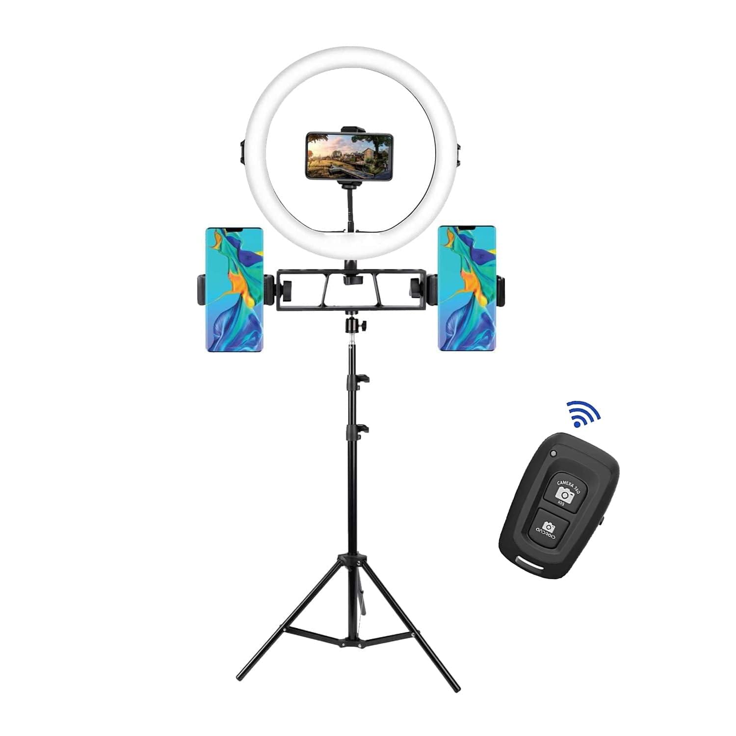 Professional (10 inch) LED Ring Light with Tripod Stand & Bluetooth Remote for Mobile Phones & Camera, 3 Temperature Mode Dimmable Lighting