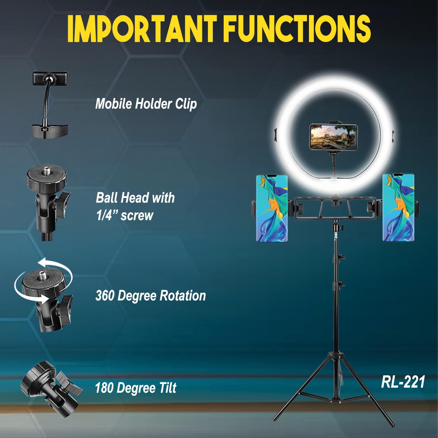 Professional (10 inch) LED Ring Light with Tripod Stand & Bluetooth Remote for Mobile Phones & Camera, 3 Temperature Mode Dimmable Lighting - Image 2